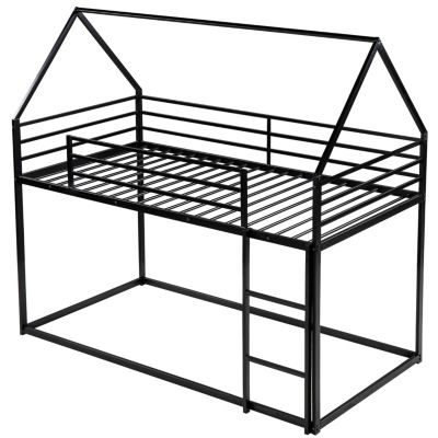 Streamdale Twin Over Twin House Bunk Bed With Built-In Ladder