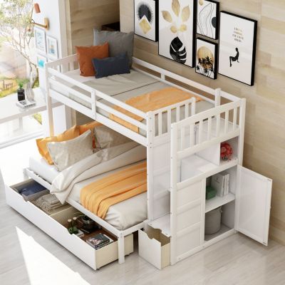 Streamdale Twin Over Full Bunk Bed with Storage