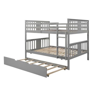 Streamdale Full Over Full Bunk Bed With Twin Size Trundle And Ladder