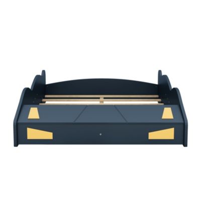 Streamdale Race Car-Shaped Platform Bed with Storage, Dark Blue
