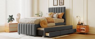 Upholstered Twin Platform Bed with Storage