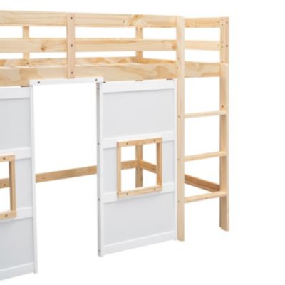 Streamdale Twin Loft Bed with Storage and Windows