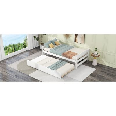 Twin Size Platform Bed With Twin Size Trundle