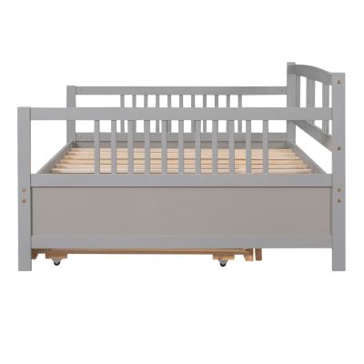 Streamdale Full Size Daybed Wood Bed With Twin Size Trundle