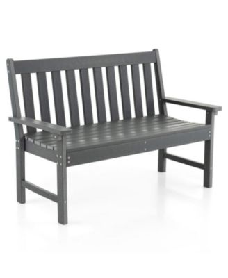 All-Weather HDPE Outdoor Bench with Backrest and Armrests