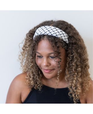 Padded Headband - White Plaid