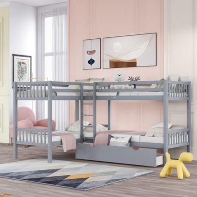 Streamdale Twin L-Shaped Bunk Bed With Drawers