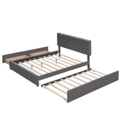 Streamdale Queen Upholstered Bed with 2 Drawers and Twin XL Trundle