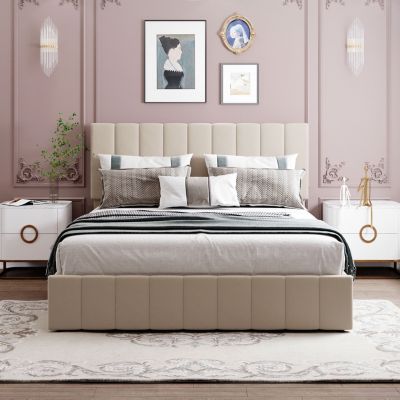 Streamdale Queen Size Upholstered Platform Bed With A Hydraulic Storage System