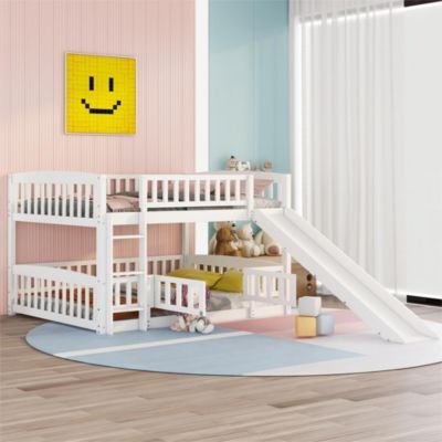Streamdale Full Over Full Bunk Bed with Slide and Safety Features