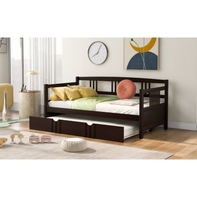 Streamdale Twin Size Daybed Wood Bed With Twin Size Trundle