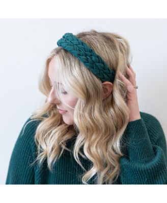 Women s Blushing Braid Headband - Dark Green
