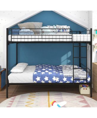 Twin Over Twin Bunk Bed, Metal Frame With Ladder