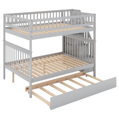 Streamdale Full Over Full Bunk Bed With Trundle And Staircase