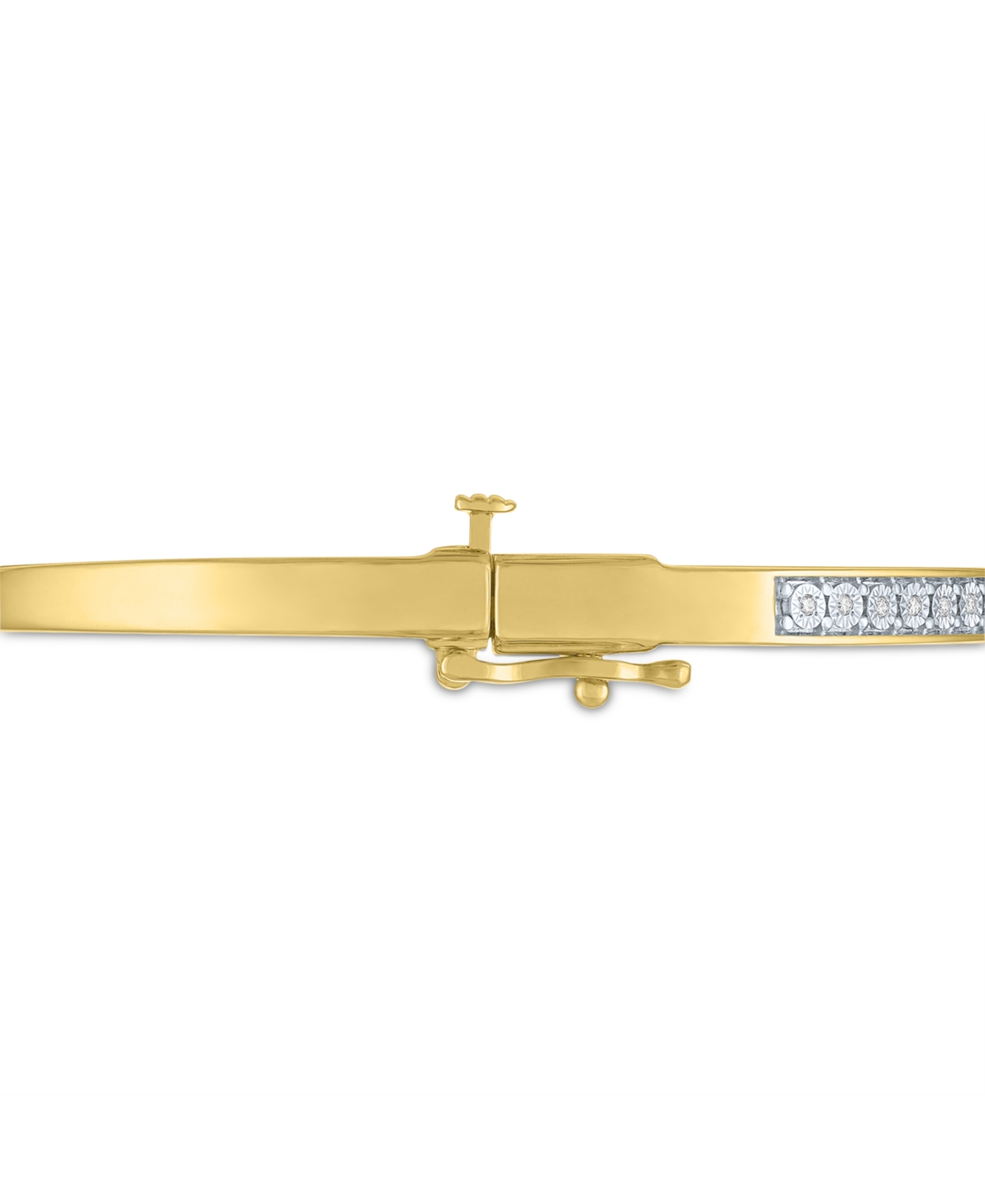 Macy's 2-pc. Set Diamond Bangle Bracelets (1/5 Ct. T.w.) In 14k Gold-plated Sterling Silver In Gold-plated Sterling Silver