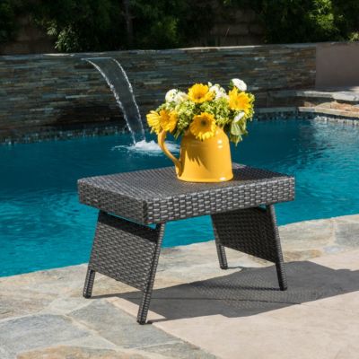 Streamdale Charming Transitional Faux Rattan Wicker Accent Table