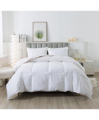 Royal Velvet Year Round White Goose Nano Down Feather Blend Comforter In White