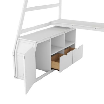 Streamdale Twin Size Loft Bed With With 7 Drawers 2 Shelves And Desk