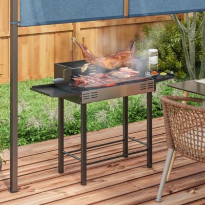 BBQ Rotisserie Grill, Charcoal Split Roaster,