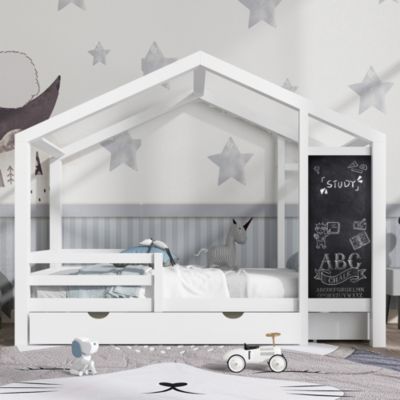 Loft Bed with Chalkboard & Drawers