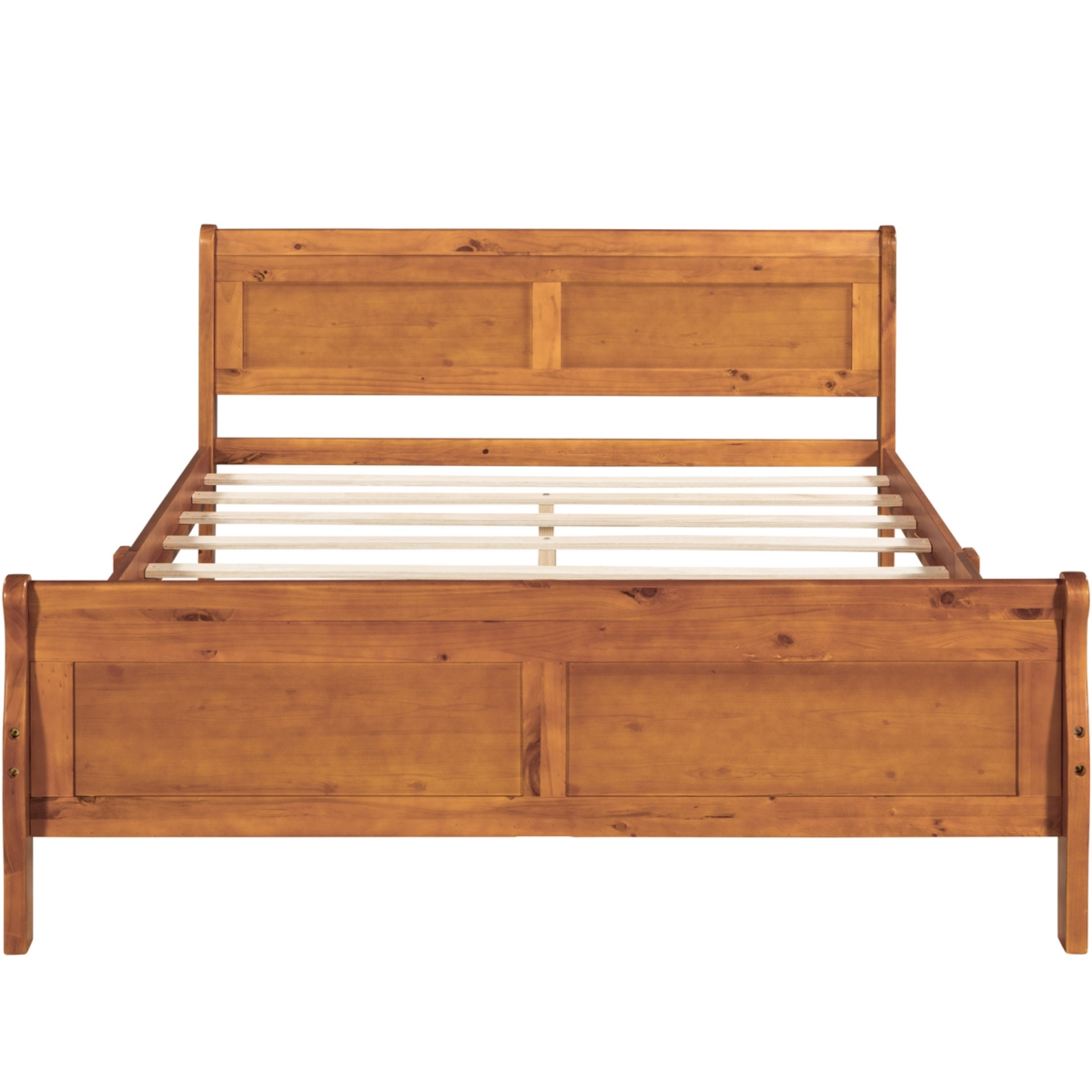 Streamdale Queen Wood Platform Bed With Headboard And Wooden Slat Support