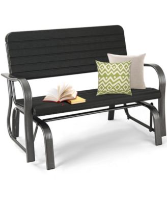 2-Seat Porch Glider with HDPE Back Seat and Steel Frame
