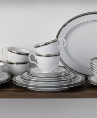 Austin Platinum 50-Piece Dinnerware Set, Service For 8