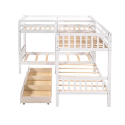 Streamdale Twin L-Shaped Bunk Bed With Drawers