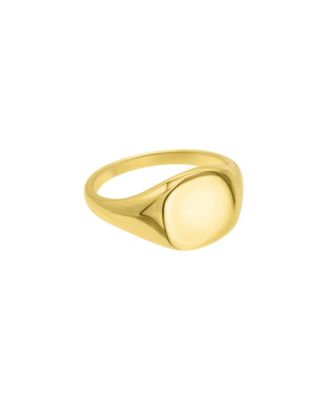 Gold Square Face Signet Pinky Ring