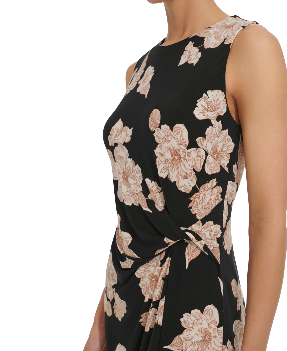 Tommy Hilfiger Women's Floral-Print Jersey Sleeveless Midi Dress