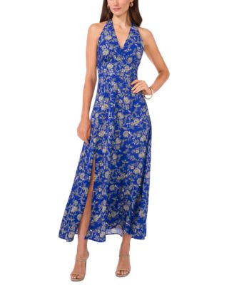 vince camuto floral halter dress Vince Camuto Women's Floral Printed Halter Chalis Dress
