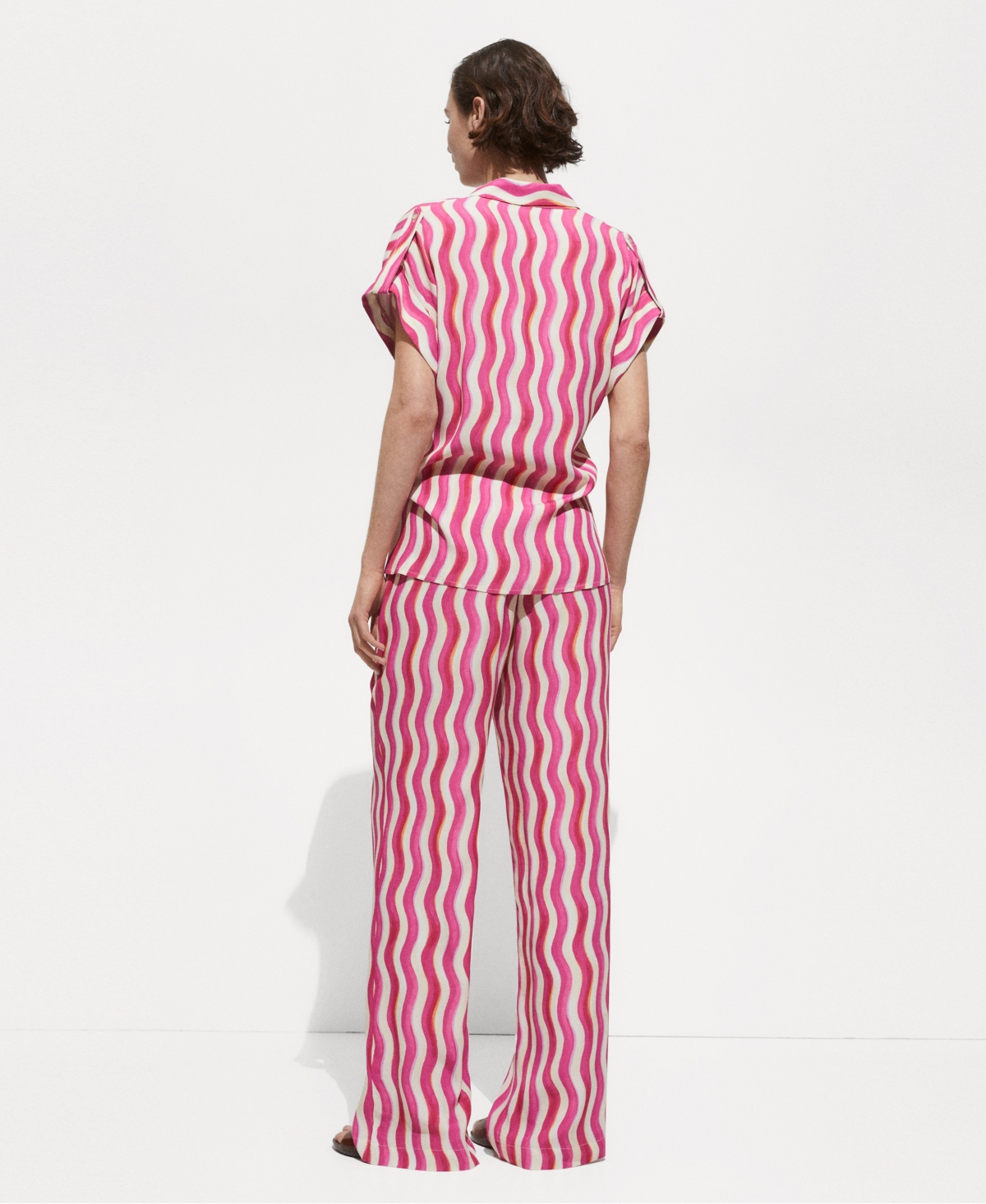 Mango Women's Wide Leg Printed Pants