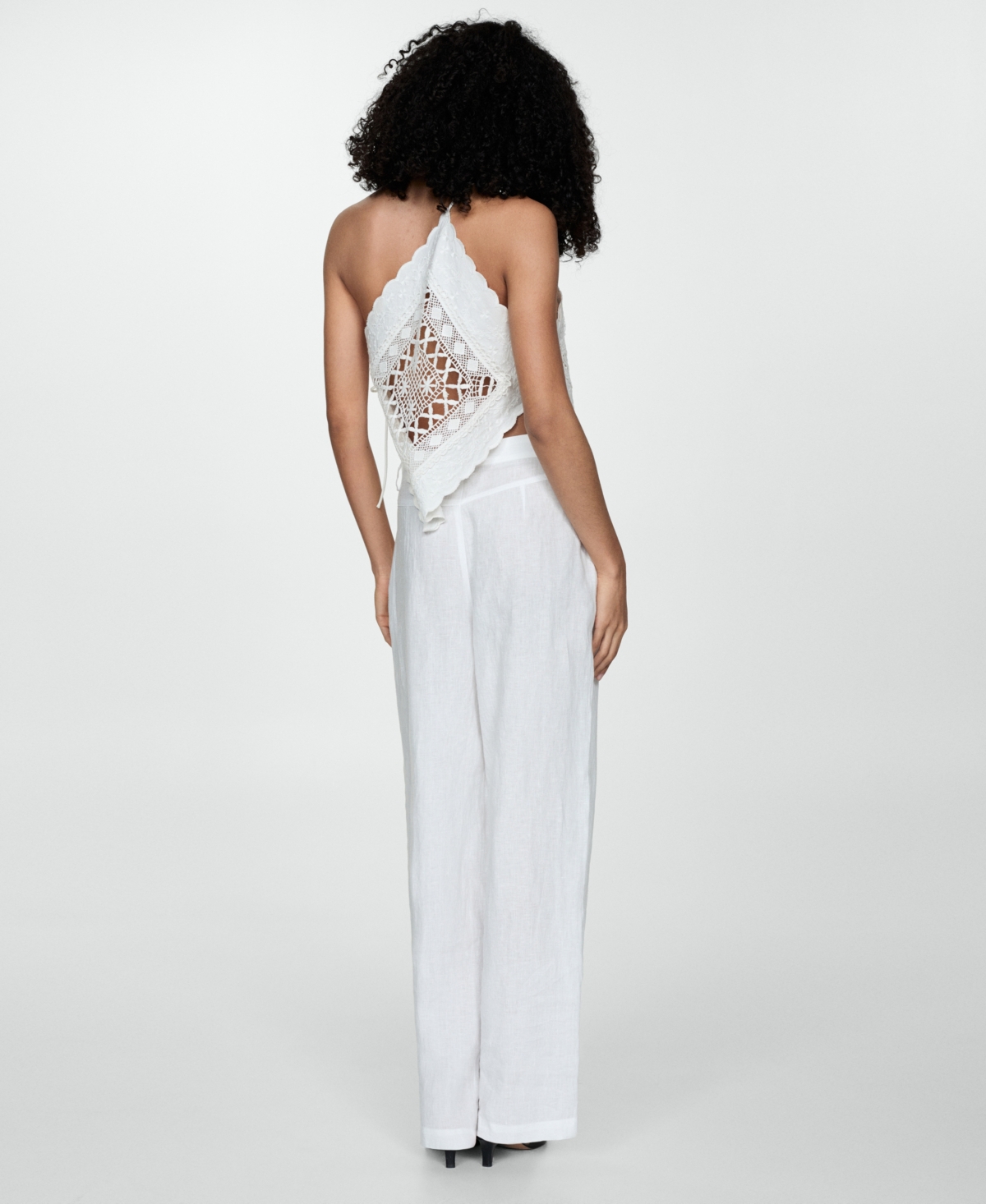 Mango Women's Darts Detail Linen Trousers