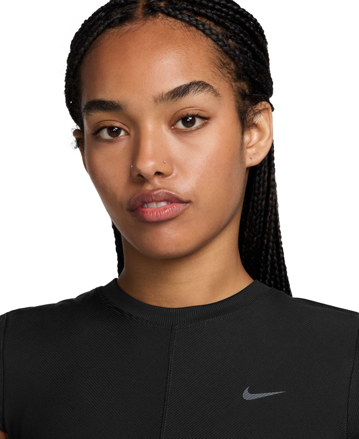 Nike Women's One Fitted Rib Dri-fit Cropped Top -cool Grey