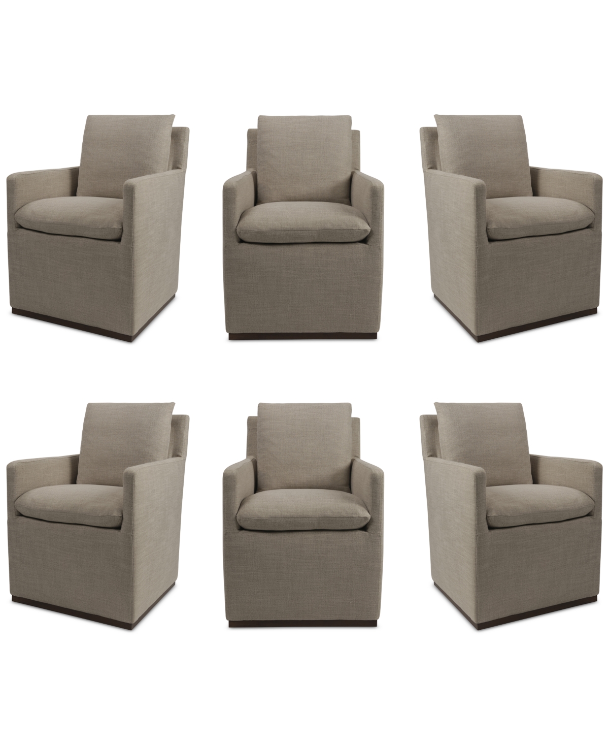 Macy's Kenity Ii 6-pc. Arm Chair Set, Created For  In Flax