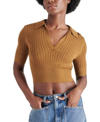Steve Madden - Women's Charlise Cropped Polo Sweater