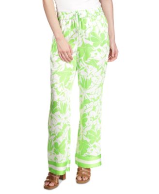 Michael Kors - Women's Lush Palm Print Straight-Leg Pants