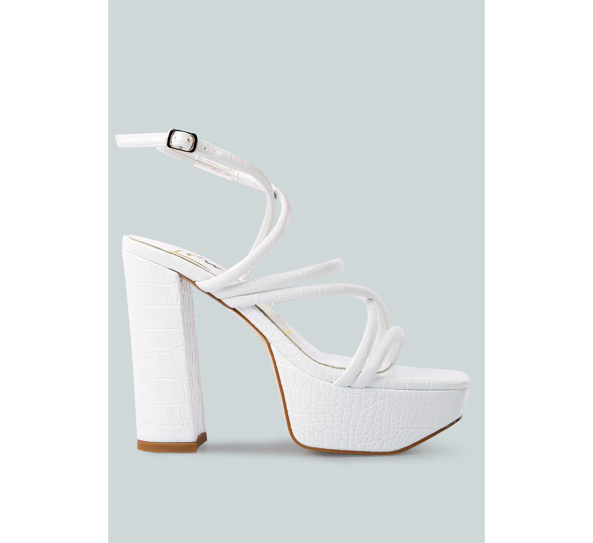 Beam tips strappy chunky platform high heel sandals - Off white