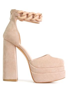 Womens Golden Hour Showstopper Chain Embellished High Platform Sandals