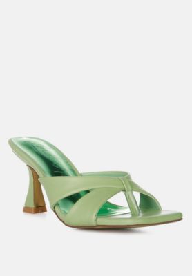 Womens Highflip Criss Cross Spool Heel Sandals