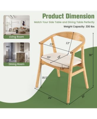 Wicker Accent Chair with Armrest and Curved Backrest-Natural