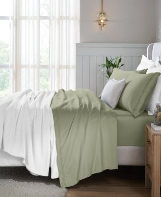 650-TC Egyptian Cotton Solid Deep Pocket Sheet Set, King