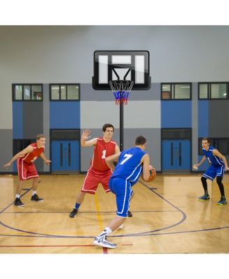 Portable Basketball Hoop with 9-Position Adjustable Height