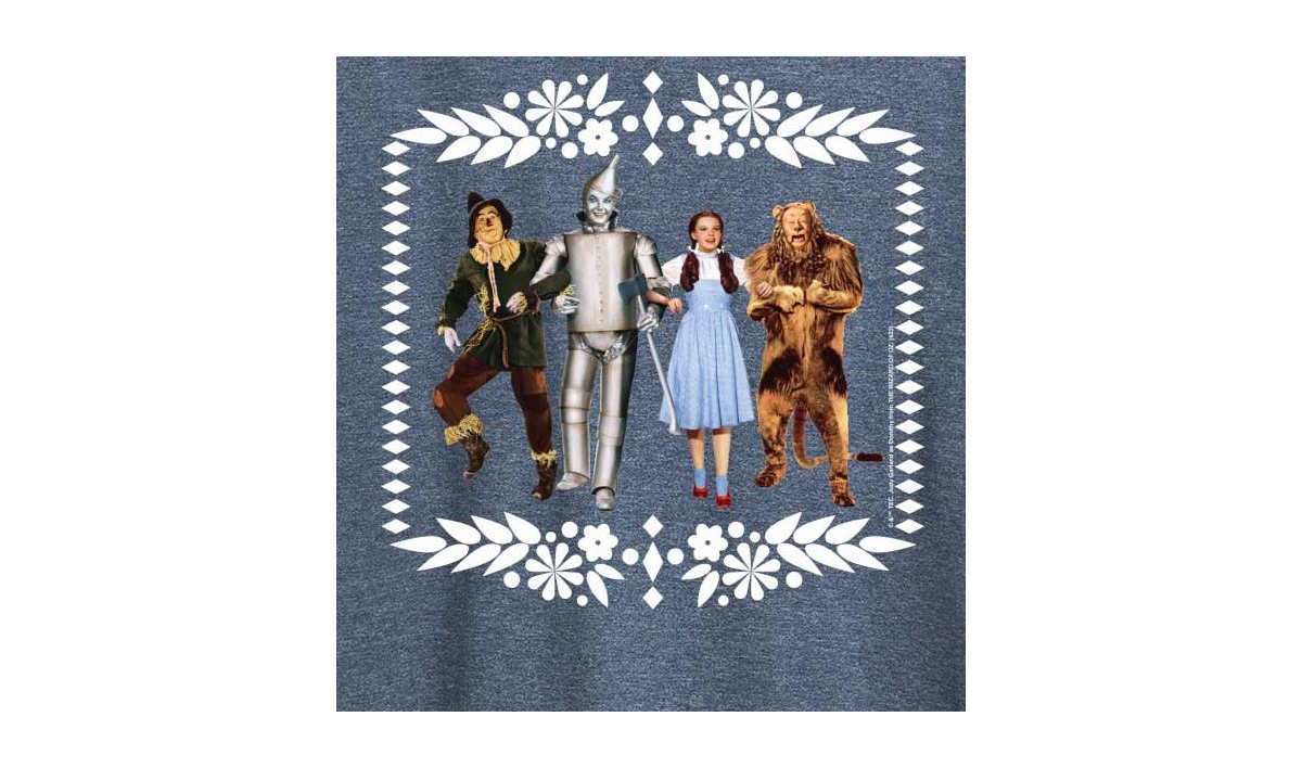 Hybrid Apparel The Wizard Of oz Group Plus Size Graphic T-shirt In Heather Blue