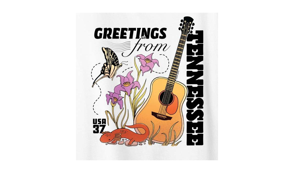Hybrid Apparel Tennessee Stamp Plus Size Graphic T-shirt In White