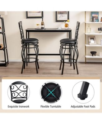   Set of 2  Metal   30", Backrest & Footrest  Bar Stools