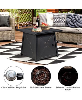 30'' Square Propane Gas Fire Pit Table 50,000 BTU W/ Waterproof Cover