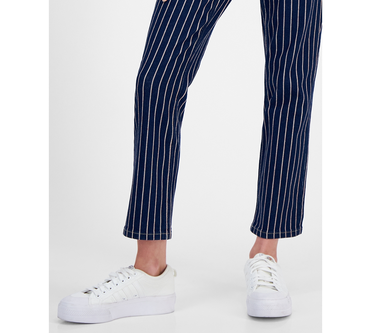 Nautica Jeans Women's Striped Straight-Leg Ankle Jeans