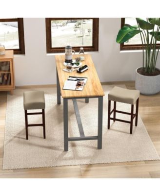 Set of 2 24 Inch Bar Stool with Curved Seat Cushions