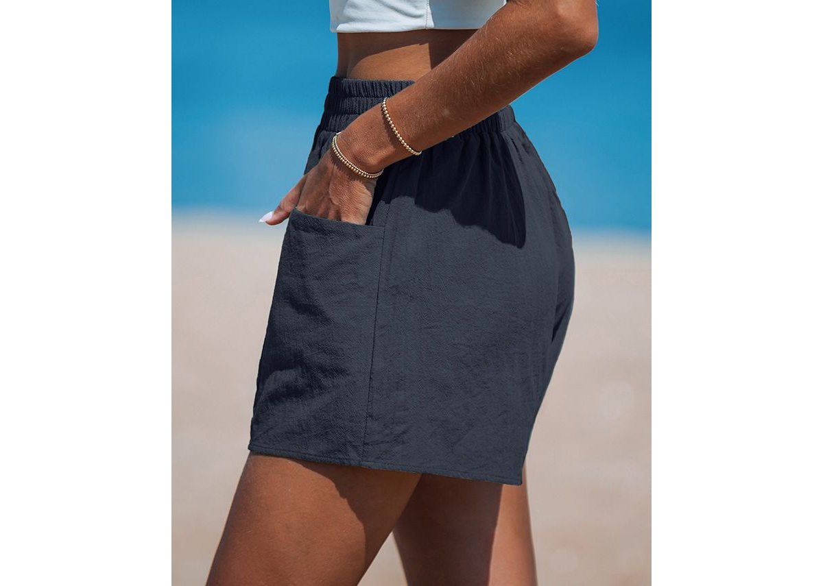 Cupshe Women's Navy Elastic Waist Loose Leg Shorts